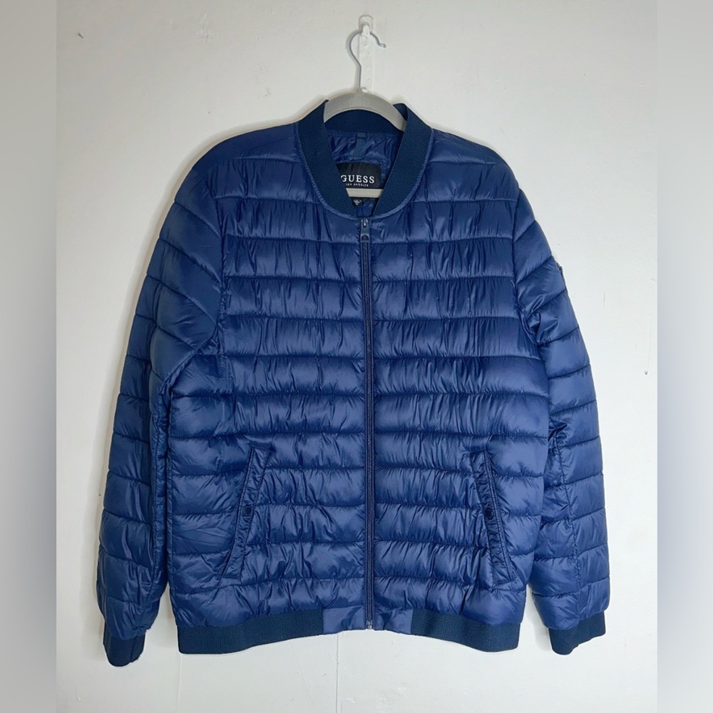 GUESS Men's Light Weight Long Sleeve Elastic Cuffs Bomber Size XL